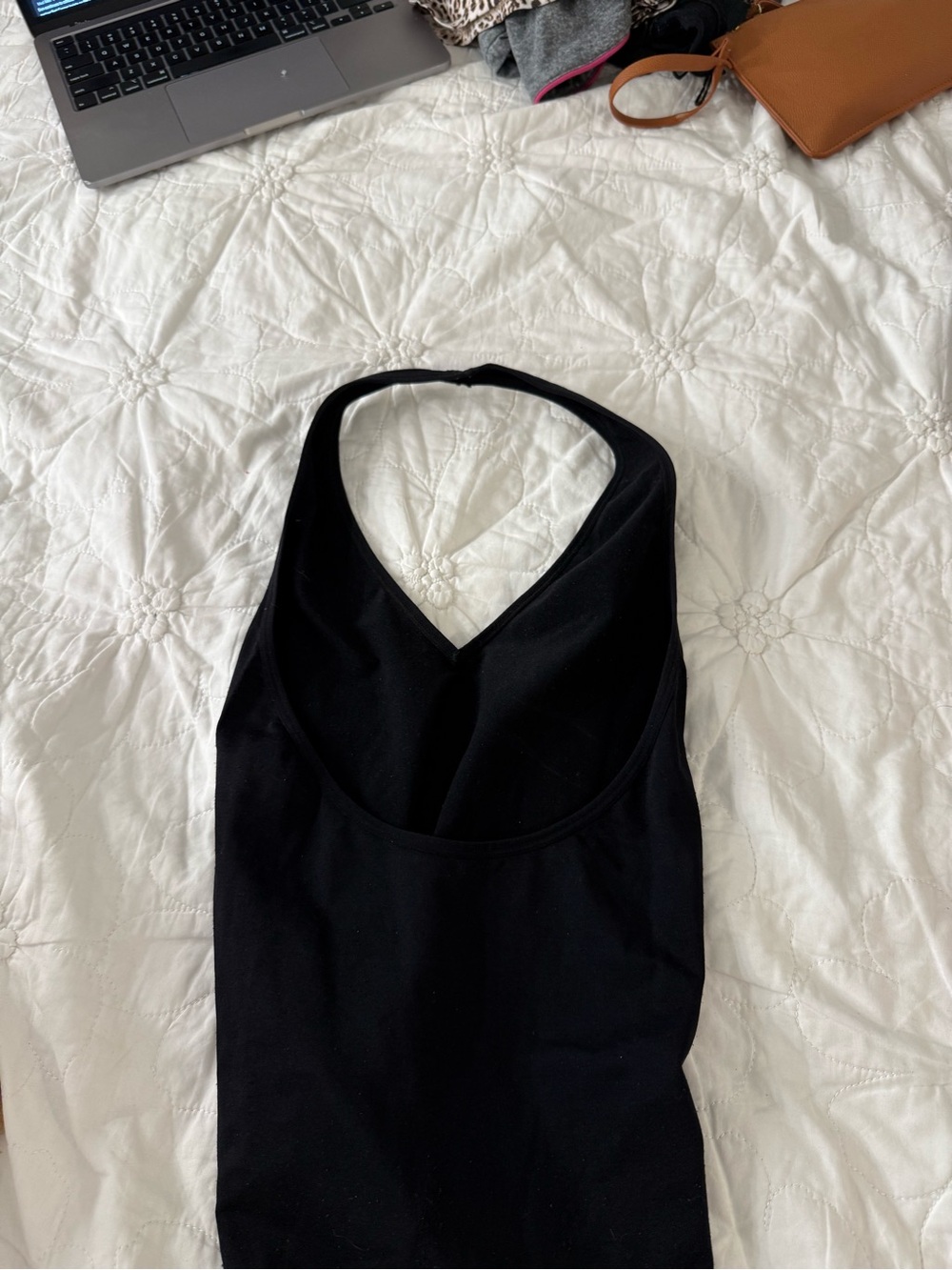 Black Halter Neck bodysuit low back